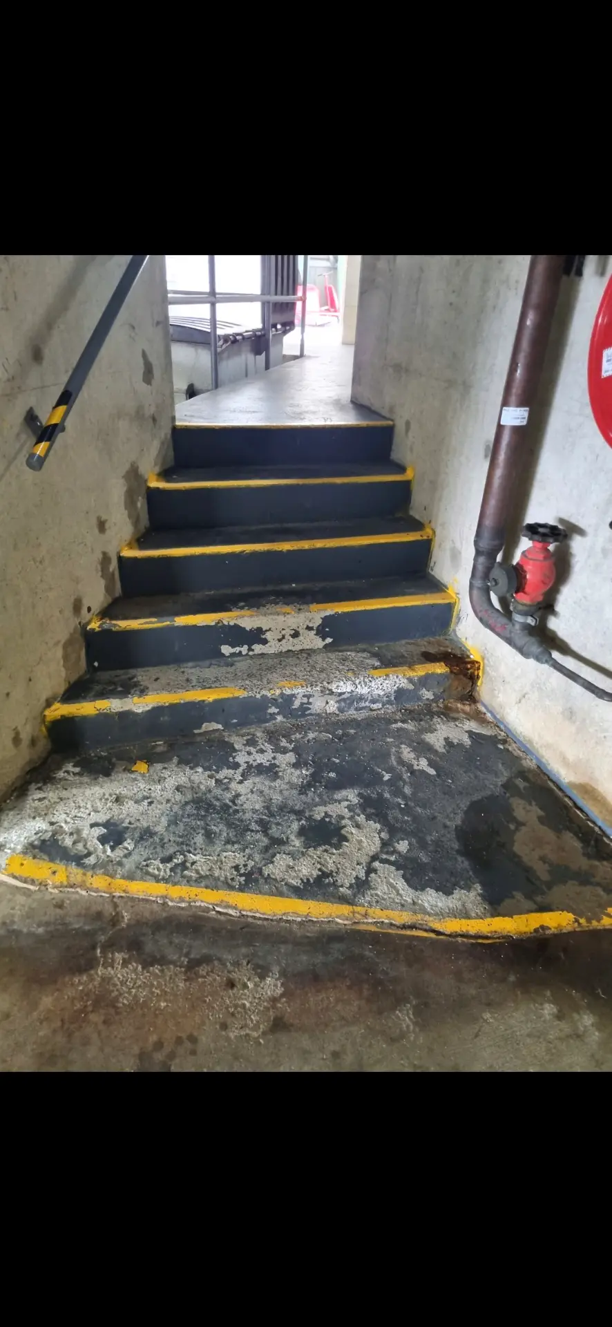 Car park stairwell before remediation